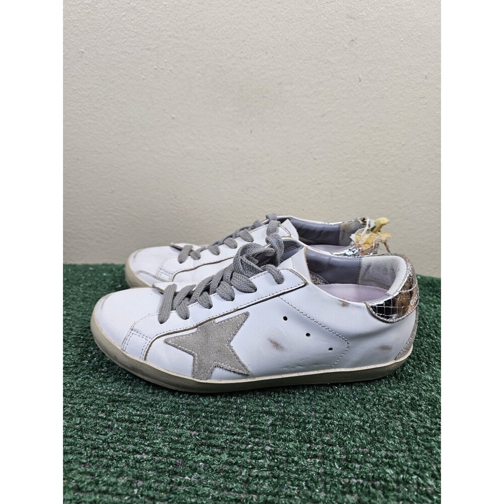 Golden Goose Superstar Womens Sneakers White Silver Leather Size EU 36 US 6